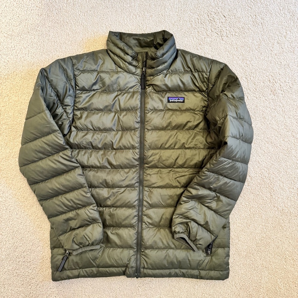 Patagonia Kids Nano Puff Jacket Size L (12) Green Lightweight Quilted Puffer